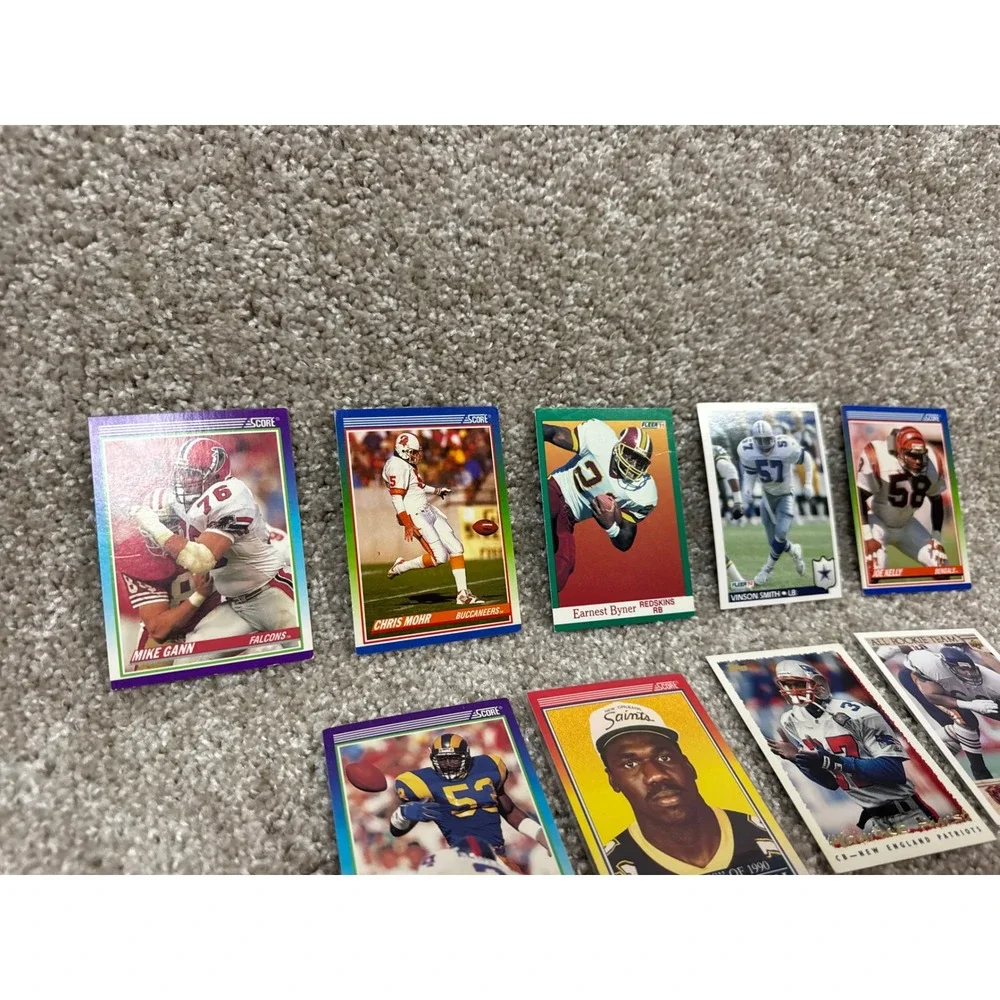 Vintage 90s Football Card Lot Score Fleer Upper Deck NFL Trading Cards 9pc